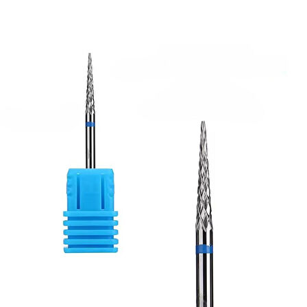 Manikür Çıkarma Çelik Törpü Ucu Sivri Koni Mavi 008