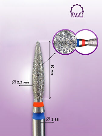 Kmiz Elmas Manikür Törpü Ucu Ateş Model Twin Sivri Mavi 023 118559