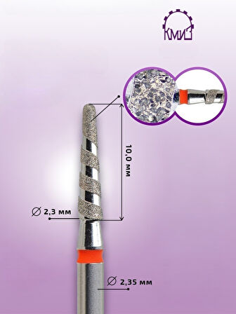 Kmiz Elmas Manikür Törpü Ucu Konik Tornado Kırmızı 0.23 118202