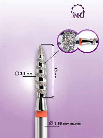 Kmiz Elmas Manikür Törpü Ucu Tornado Ateş Model Sivri Kırmızı 023 118176