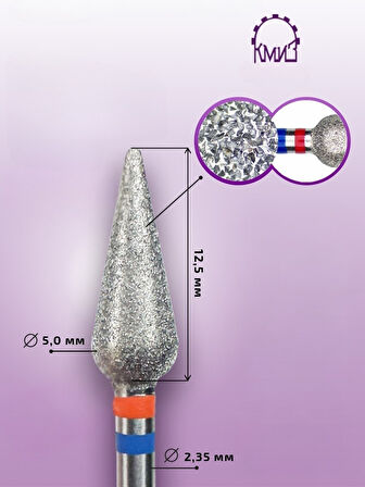 Kmiz Elmas Manikür Törpü Ucu Mızrak Model Twin Mavi 050 118524