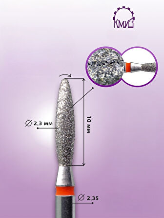Kmiz Elmas Manikür Törpü Ucu Kör Kırmızı 0.23 118035 