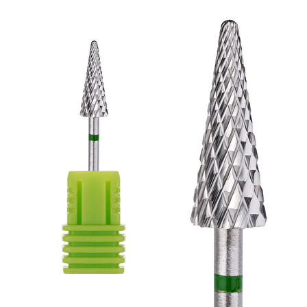 Manikür Çıkarma Çelik Törpü Ucu Mızrak Koni Yeşil 006