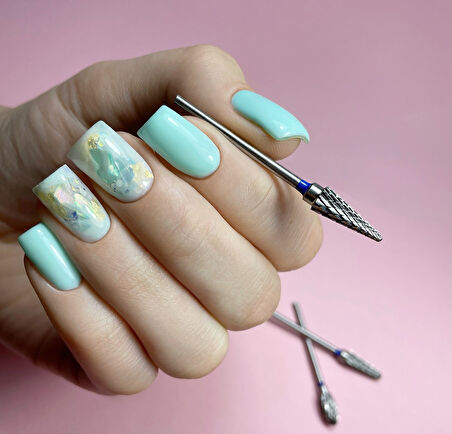 Kristall Çelik Manikür Törpü Ucu Mızrak Koni Mavi 31160