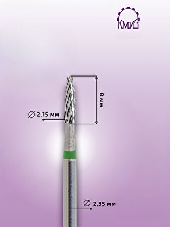 Kmiz Manikür Çıkarma Çelik Törpü Ucu Yeşil Kısa Koni FKZD0215-K8
