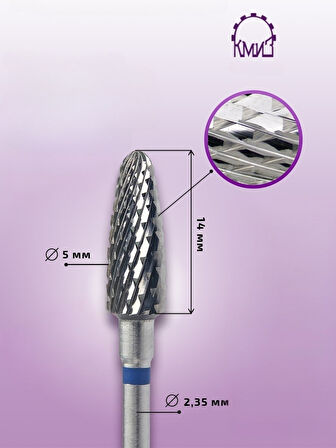 Kmiz Manikür Çıkarma Çelik Törpü Ucu Mavi Mısır FPD 050-C