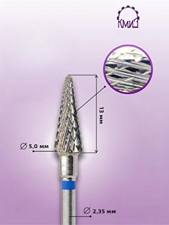 Kmiz Manikür Çıkarma Çelik Törpü Ucu Mavi Mızrak Koni FKDE-050C