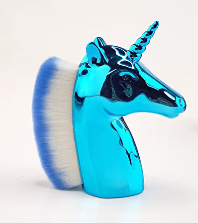 Mavi Unicorn Manikür Toz Fırçası Allık ve Makyaj Fırçası