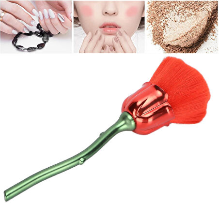 Dekoratif Tırnak Toz Fırçası Gül Kırmızı