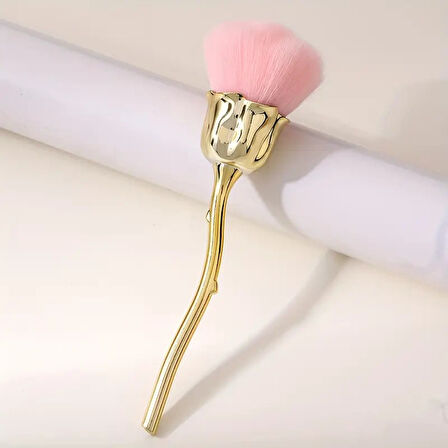 Dekoratif Tırnak Toz Fırçası Gül Gold