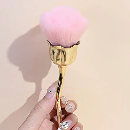 Dekoratif Tırnak Toz Fırçası Gül Gold