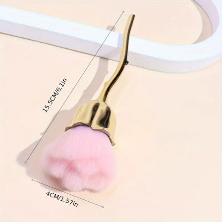 Dekoratif Tırnak Toz Fırçası Gül Gold