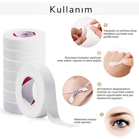 İpek Kirpik Bantı 2li Kirpik Lifting Gözaltı Bantı Beyaz 