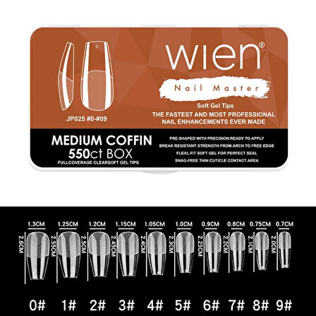 Yeni Nesil Protez Tırnak Jel Tips Soft Gel Tips Medium Coffin 550 adet