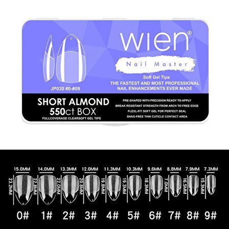 Yeni Nesil Protez Tırnak Jel Tips Soft Gel Tips Short Almond Kısa Badem 550 adet