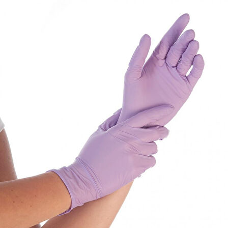 Pudrasız Lila Nitril Eldiven Small HasPet 100lü