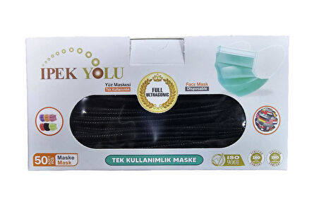 Tek Kullanımlık Koruyucu Maske Siyah 50li