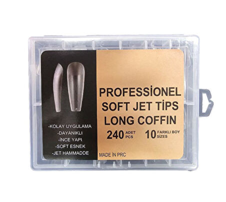 Yeni Nesil Protez Tırnak Jel Tips Soft Gel Tips Long Coffin 240 adet