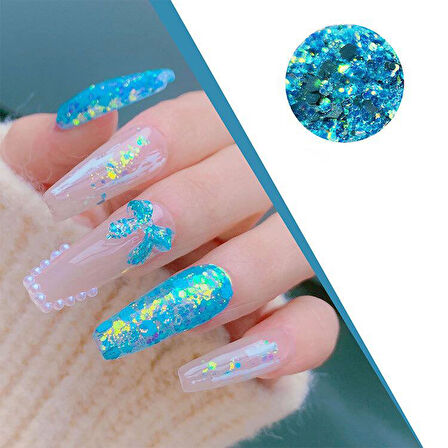 Parlak Tırnak Süsleme Pulları Renkli 12'li set Nail Art 