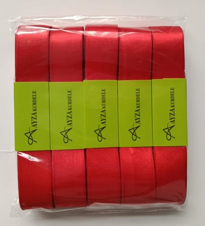 Ayza Kurdele - Kırmızı Saten Kurdele 4 cm 5X10 Metre (1 Paket)