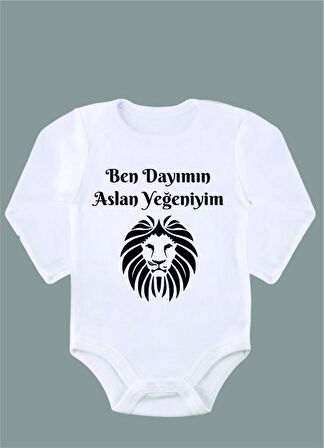 Uzun Kollu %100 Organik Pamuk Baskılı Bebek Body Çıtçıtlı Zıbın ZBN051