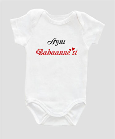 Organik %100 Pamuk Aynı Babaannesi Baskılı Bebek Body Badi Çıtçıtlı Zıbın ZBN119