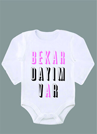 Uzun Kollu %100 Organik Pamuk Baskılı Bebek Body Çıtçıtlı Zıbın ZBN049