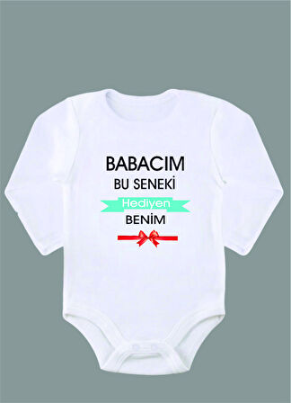 Uzun Kollu %100 Organik Pamuk Baskılı Bebek Body Çıtçıtlı Zıbın ZBN036