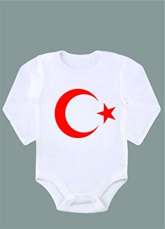 Uzun Kollu %100 Organik Pamuk Baskılı Bebek Body Çıtçıtlı Zıbın ZBN034