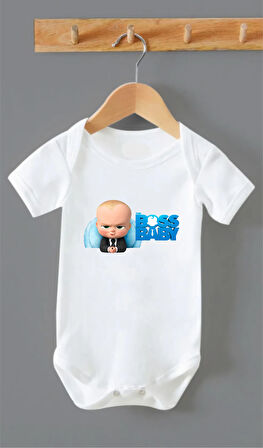 Organik %100 Pamuk Boss Baby Bebek Body Zıbın ZBN0147