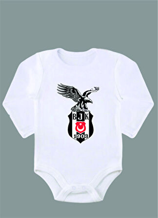 Uzun Kollu %100 Organik Pamuk Baskılı Bebek Body Çıtçıtlı Zıbın ZBN066
