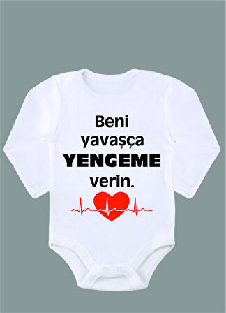 Uzun Kollu %100 Organik Pamuk Baskılı Bebek Body Çıtçıtlı Zıbın ZBN065