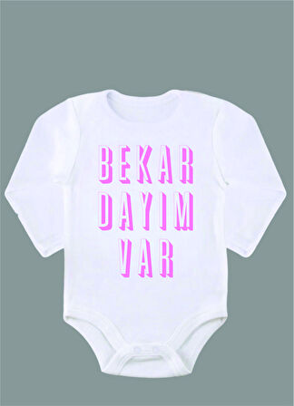 Uzun Kollu %100 Organik Pamuk Baskılı Bebek Body Çıtçıtlı Zıbın ZBN048
