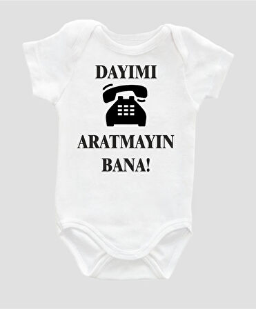 Organik %100 Pamuk Dayımı Aratmayın Bana Telefonlu  Baskılı ZBN060