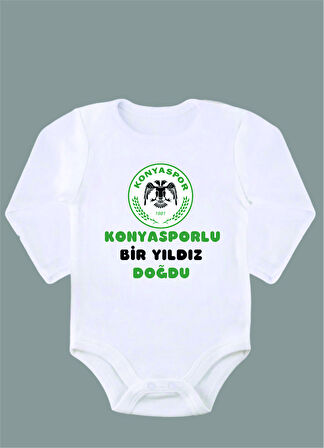 Uzun Kollu %100 Organik Pamuk Baskılı Bebek Body Zıbın ZBN135