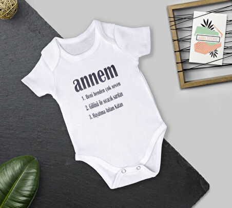 Unisex Bebek Ekru Organik Annem Ve Babam Yazılı Kısa Kol Body 2'li Set annem babam