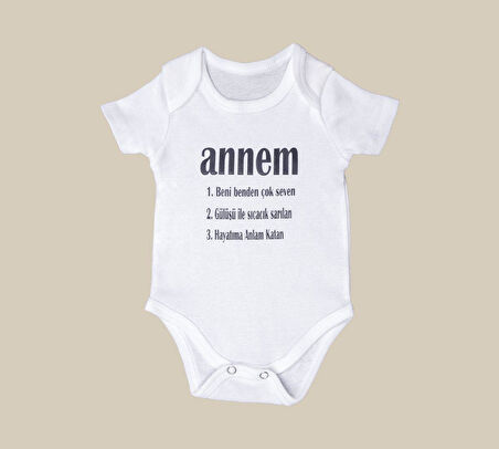 Unisex Bebek Ekru Organik Annem Ve Babam Yazılı Kısa Kol Body 2'li Set annem babam