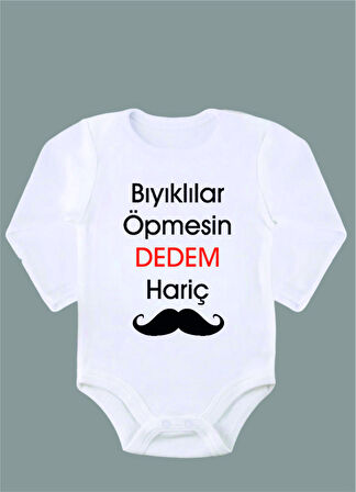 Uzun Kollu %100 Organik Pamuk Baskılı Bebek Body Çıtçıtlı Zıbın ZBN069