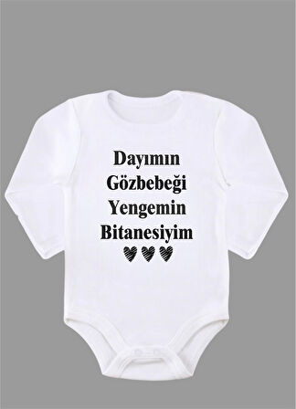 Uzun Kollu %100 Organik Pamuk Baskılı Bebek Body Çıtçıtlı Zıbın ZBN081
