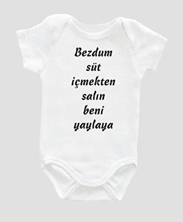 Organik %100 Pamuk Bezdum Süt İçmekten Bebek Body ZBN084