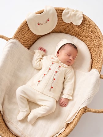 dantelli bebek zıbın seti