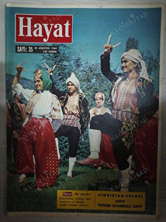 HAYAT DERGİSİ - 20 Ağustos 1964 Sayı:35 - Şehir Tiyatrolarının 50. Yıl Temsili , YKB Yedinci Halk Oyunları Bayramı