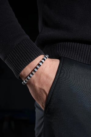 Sertifikalı Pembe Kuvars Ve Hematit Erkek Kadın Doğal Taş Hediye Bileklik,bijuteri Erkek Bileklik