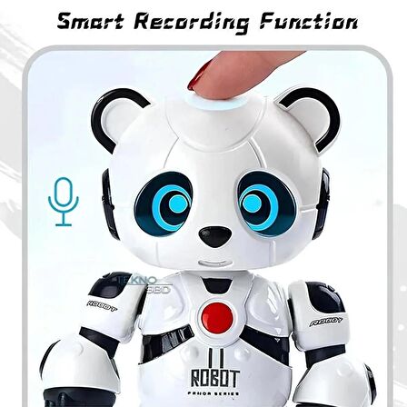 Oyuncak Üç Farklı Ses Tonu ile Söylediklerini Tekrar Eden Şarjlı Metal Akıllı Mini Robot Panda