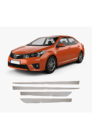 Corolla 2013-2018 Uyumlu Krom Yan Kapı Çıtası Paslanmaz Çelik 4 Parça