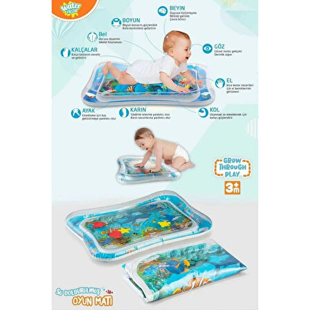 Bebek Oyun Su Matı (Tummy Time)  - Bebekler İçin Sulu Karın Üstü Oyun Aktivite Seti