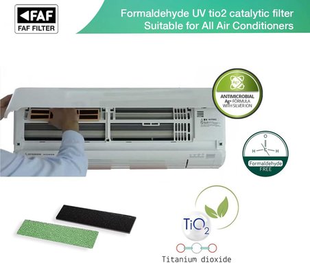 Tüm Klimalar İçin Uyumlu Formaldehit UV TiO2 Fotokatalist Koku Alma Klima Filtresi