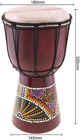 Djembe Davul Darbuka Renkli Afrika El Yapımı 30cm Çocuk Bongo Kongo