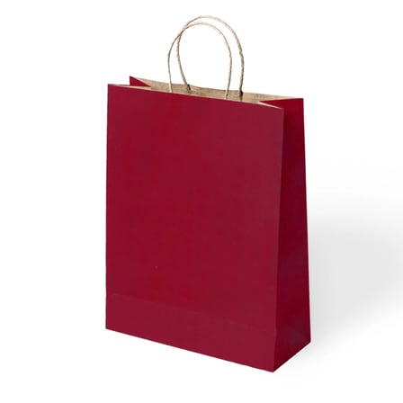 Büküm Saplı 15x20x8cm Kraft- Kağıt Poşet 4 Farklı Renk x 6 Adet -Pakette 24 Adet-