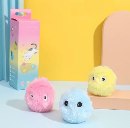 Sensörlü Peluş Kedi Oyuncağı 3 Farkı Ses Çıkaran Dokunmaya Duyarlı Eğlenceli Kedi Oyun Topu (SARI)